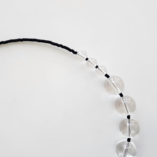 beaded necklace, black necklace, short necklace, layering necklace, glass necklace